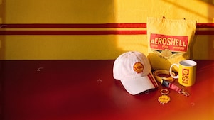 Merchandising da coleção Shell Heritage.