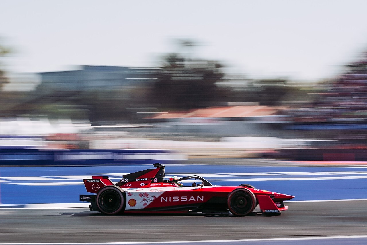 Nissan Formula E carro na pista na Cidade do México