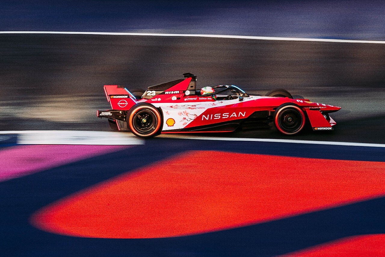 Nissan Formula E carro na pista na Cidade do México