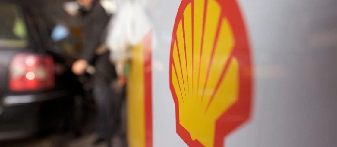 Logótipo da Shell em Posto de abastecimento.
